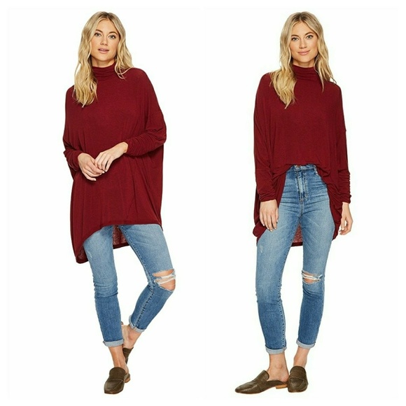 Free People Oversized Terry Turtleneck Tee - Picture 3 of 8